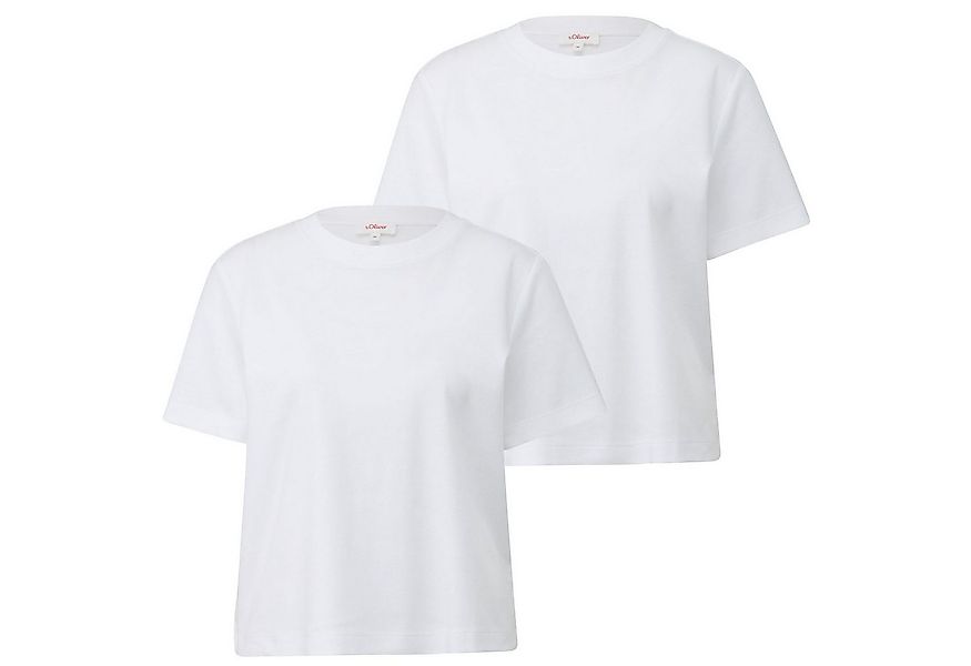 s.Oliver T-Shirt mit überschnittenen Schultern (Set, 2-tlg., 2er Pack) Rund günstig online kaufen