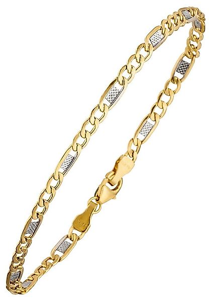 JOBO Goldarmband, Steg-Panzerarmband 333 Gold bicolor 19 cm günstig online kaufen