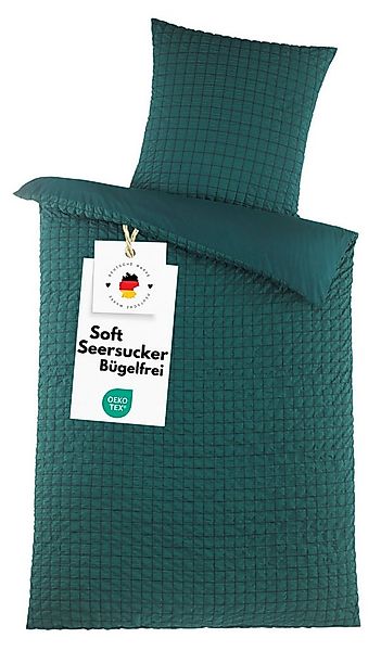 Carpe Sonno Bettwäsche Seersucker 135x200 Mikrofaser Bügelfrei Reißverschlu günstig online kaufen