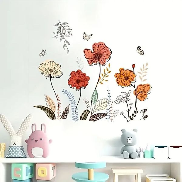 Montegoni Wandsticker Boho Wandsticker Blumen & Schmetterlinge Selbstkleben günstig online kaufen
