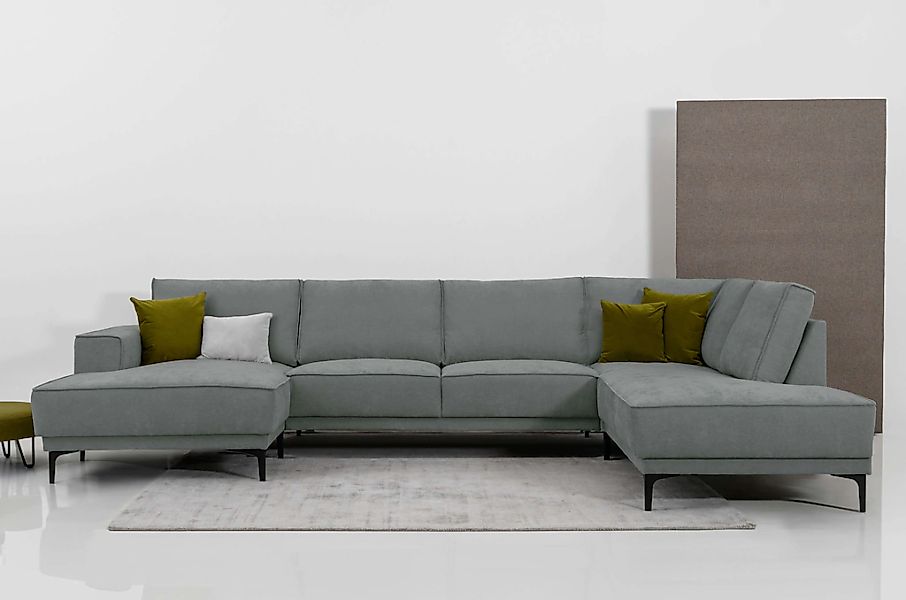 Places of Style Wohnlandschaft "XXL Sofa Oland, Struktur, Flachgewebe, Luxu günstig online kaufen