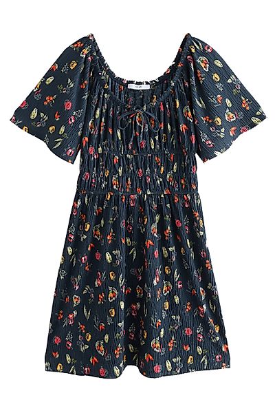 Next Jerseykleid Kurzärmeliges Jersey-Minikleid mit Bindedetail günstig online kaufen