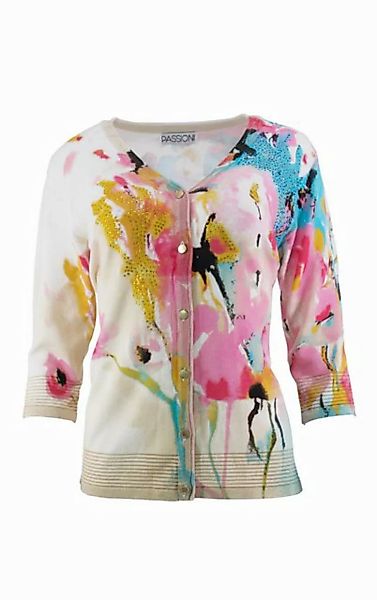 Passioni Cardigan Twinset mit abstrakten Aquarell-Blumenmustern günstig online kaufen