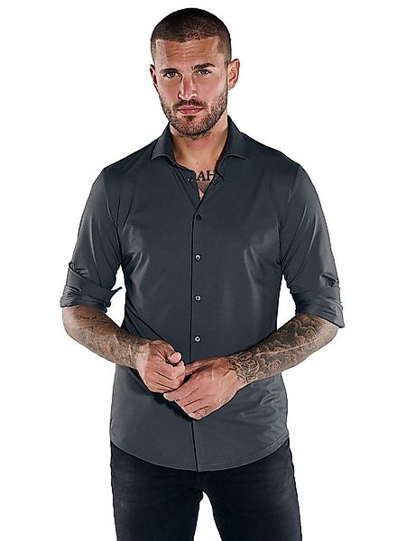 emilio adani Langarmhemd Herren Funktions-Hemd langarm, Anthrazit günstig online kaufen