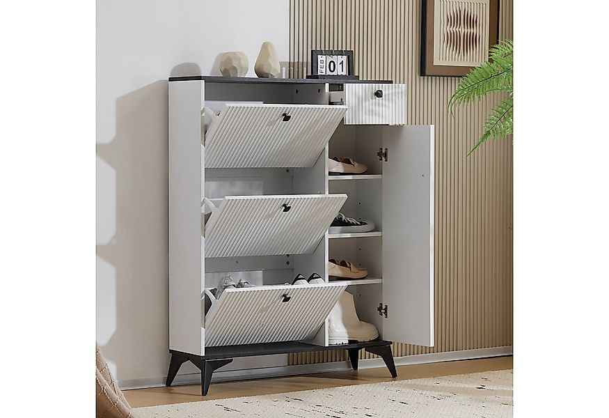 Flieks Schuhschrank mit 3 Klappen, 1 Schublade und 1 Tür (1-St., ca 10 Paar günstig online kaufen