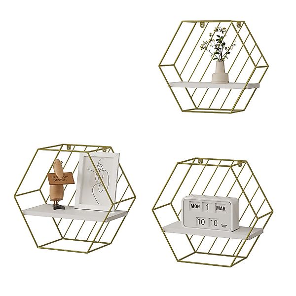 EUGAD Wandregal, 3-tlg., Hexagon Regal Wand, günstig online kaufen