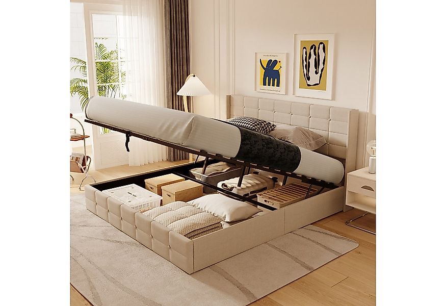 Bealife Polsterbett Einzelbett/Doppelbett mit hydraulischem Stauraum (120/1 günstig online kaufen