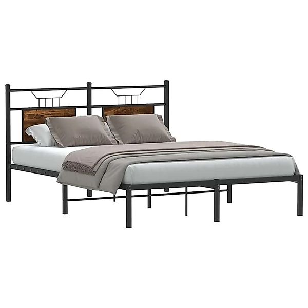 vidaXL Bettgestell Ohne Matratze Räuchereiche 140x190 cm Holzwerkstoff 4106 günstig online kaufen