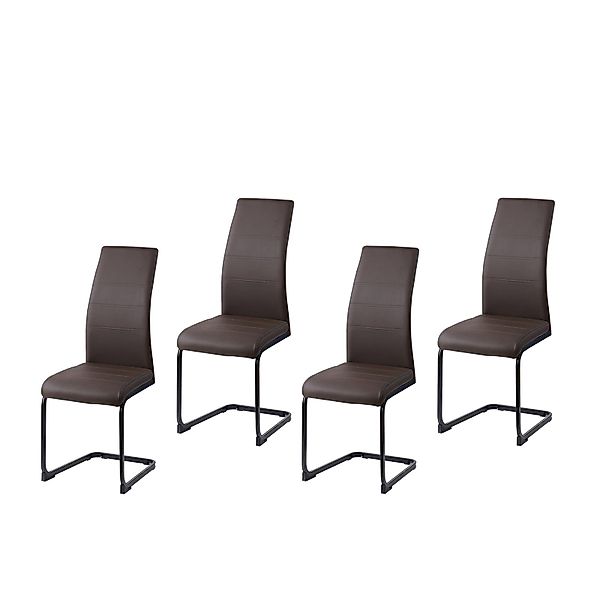 HTI-Living Freischwinger Schwingstuhl SallyP PU Braun günstig online kaufen