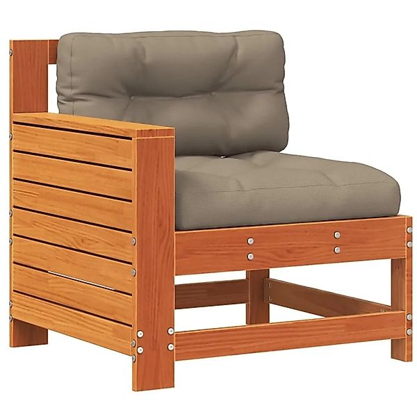 vidaXL Gartensofa mit Armlehne und Kissen Wachsbraun Massivholz Kiefer 8449 günstig online kaufen