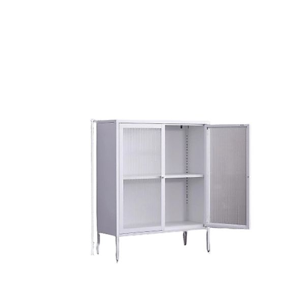 Coemo Highboard Tokio 90x35x110cm aus Metall mit Glastüren günstig online kaufen