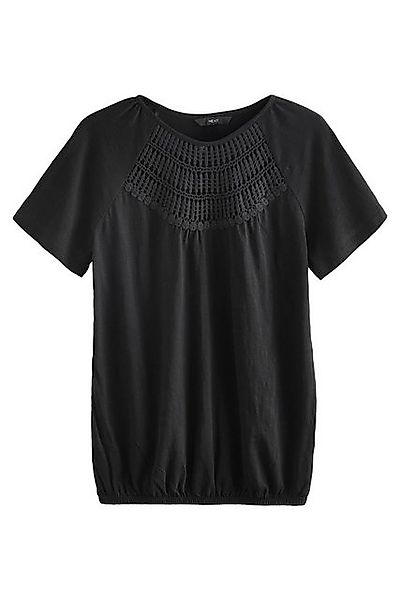 Next Blusenshirt Kurzärmeliges Häkeltop mit Ballonsaum günstig online kaufen
