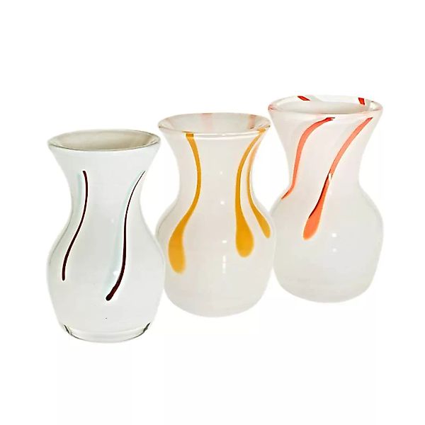 Vase "Pavel" (16cm), weiß/hellblau/dunkelrot günstig online kaufen