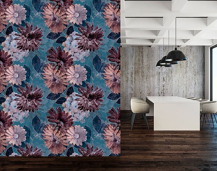 queence Vinyltapete »Celine«, bedruckt-Motiv-botanisch-floral-gemustert-nat günstig online kaufen