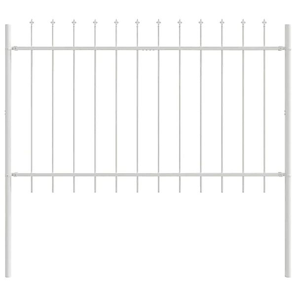 vidaXL Gartenzaun Weiß 6,8 x 1,2 m Pulverbeschichteter Stahl 3334081 günstig online kaufen