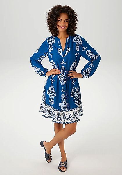 Aniston CASUAL Tunikakleid, (mit abnehmbarem Kordel-Bindeband), mit Ornamen günstig online kaufen