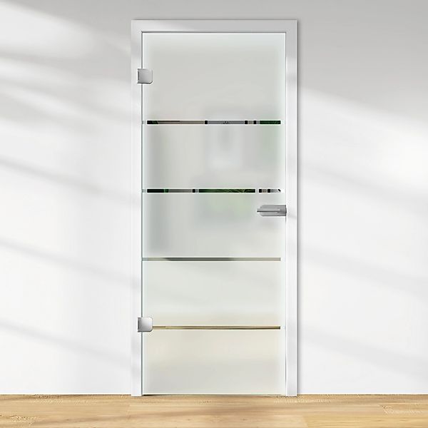 Glasdrehtür ESG Floatglas Dekor Siebdruck 36/15 DIN Links 2097 x 834 x 8 mm günstig online kaufen
