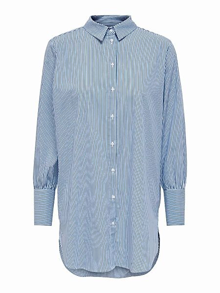 ONLY Lang Hemd Damen Blue; White günstig online kaufen