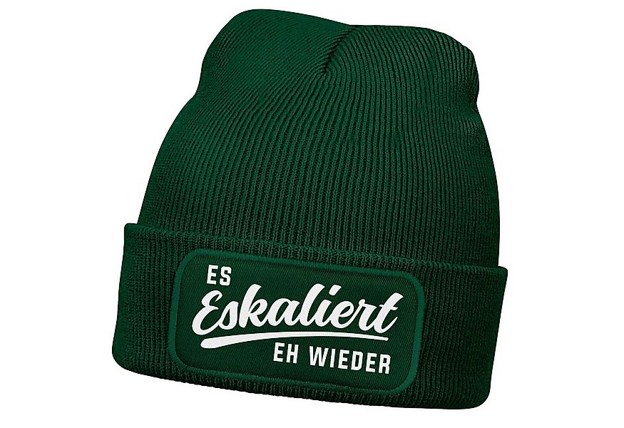 MoonWorks Strickmütze Herren Beanie mit Patch Strickmütze mit Spruch Es esk günstig online kaufen