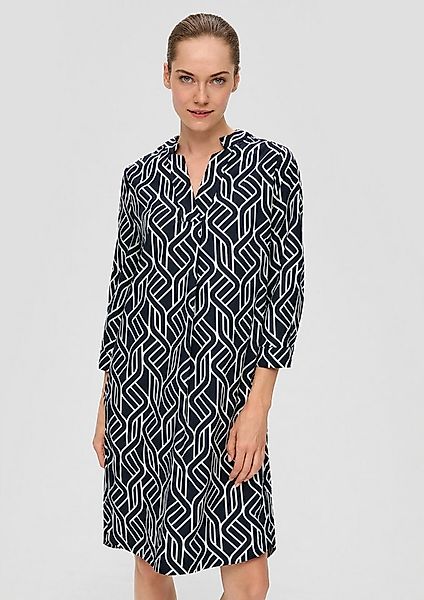 s.Oliver Minikleid Kleid Baumwollkleid mit abgerundetem Saum und grafischem günstig online kaufen