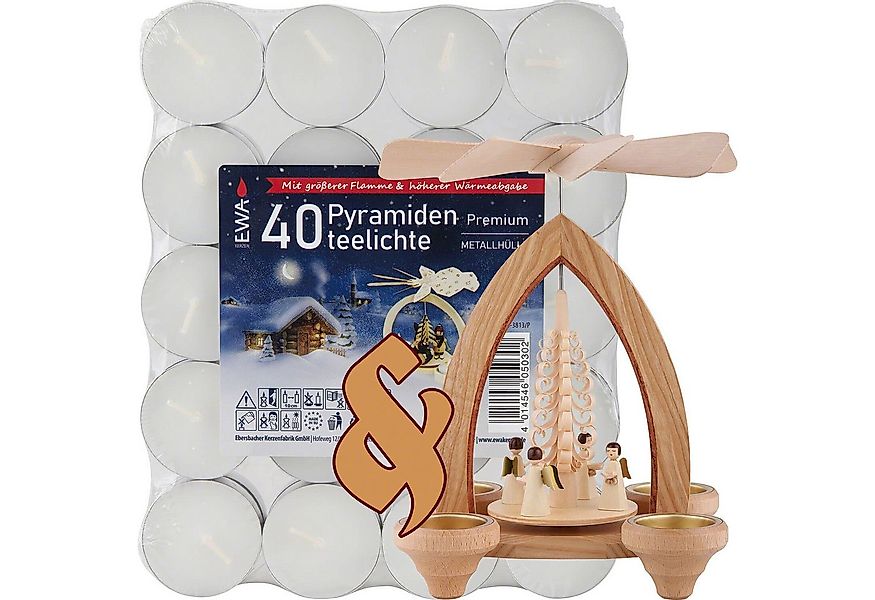 Erzgebirge-Palast Weihnachtspyramide Set 1-stöckige Pyramide Engel und eine günstig online kaufen