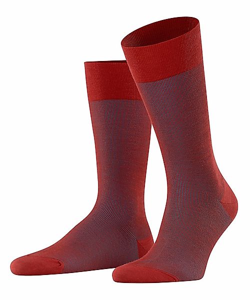 FALKE Fine Shadow Wool Herren Socken, 41-42, Rot, Streifen, Schurwolle, 131 günstig online kaufen