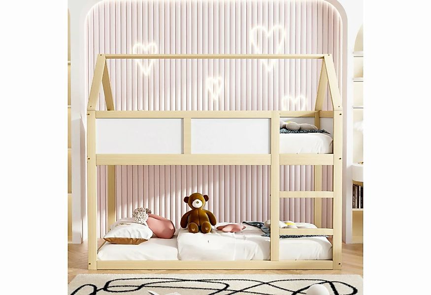 OKWISH Etagenbett Hausbett Kinderbett niedriges Etagen-Einzelbett (Hochbett günstig online kaufen