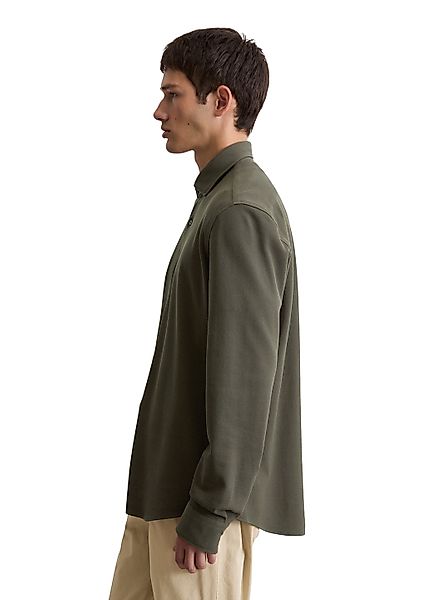 Marc OPolo Langarmhemd "aus Bio-Baumwoll-Piqué" günstig online kaufen