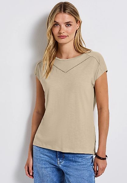STREET ONE T-Shirt, mit Materialmix günstig online kaufen
