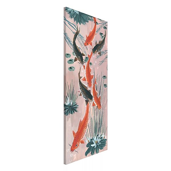 Magnettafel Blumen - Hochformat 1:2 Asiatische Malerei Kois im Teich I günstig online kaufen