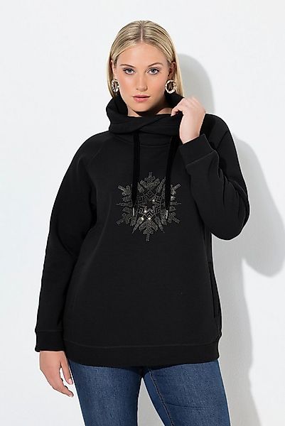 Ulla Popken Sweatshirt Sweatshirt Schneeflocke Stehkragen Langarm günstig online kaufen