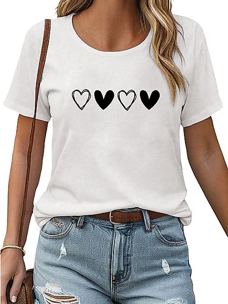 PYL T-Shirt Damen Casual Kurzarmshirt mit günstig online kaufen