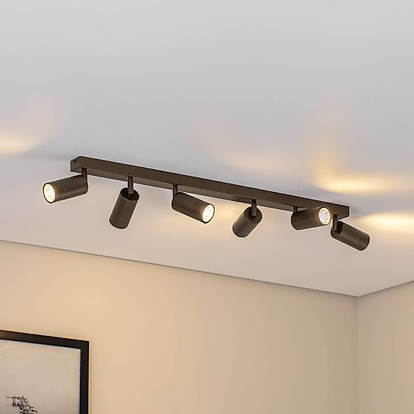 Deckenstrahler Link, titan-goldfarben, Länge 90 cm, 6-flg. günstig online kaufen