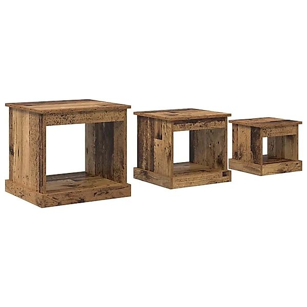 vidaXL Couchtisch 3-Tlg Altholz Holzwerkstoff 881450 günstig online kaufen