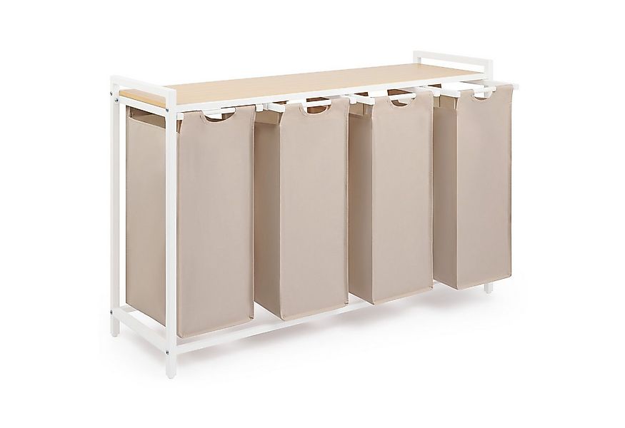 Blumtal Ausziehwäschekorb 2-4 Fächer Wäschesammler mit Ablage und Metallrah günstig online kaufen