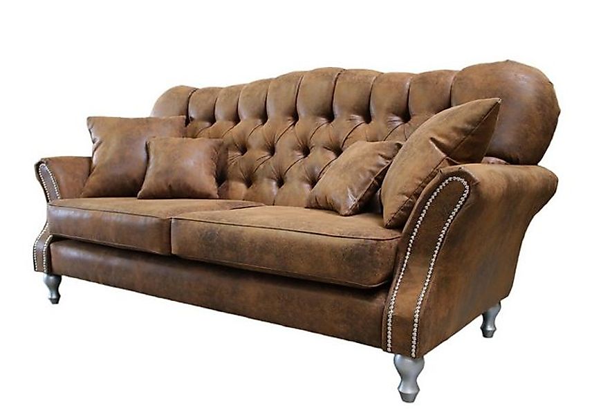 Xlmoebel Sofa Antikes Chesterfield-Sofa-Set aus Leder, bestehend aus einem günstig online kaufen