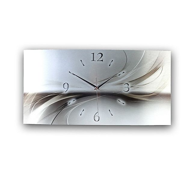 Kreative Feder Funkwanduhr 3D Design-Wanduhr "Abstrakt Silber" aus gebürste günstig online kaufen