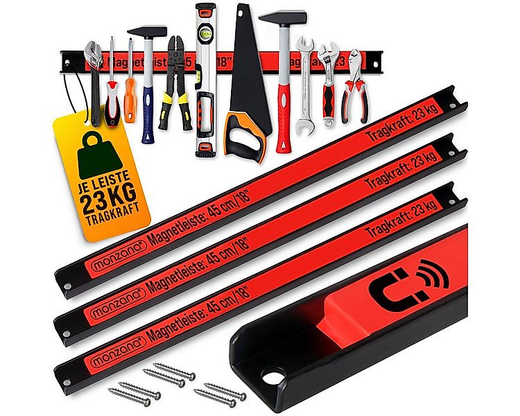 Deuba Werkzeughalter, 3x Magnetleiste 45cm 23kg Tragkraft Werkzeugleiste Or günstig online kaufen