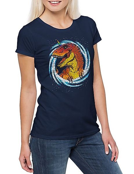 Urban Backwoods Print-Shirt Unicorn Rex Damen T-Shirt Tyrannosaurus T-Rex D günstig online kaufen