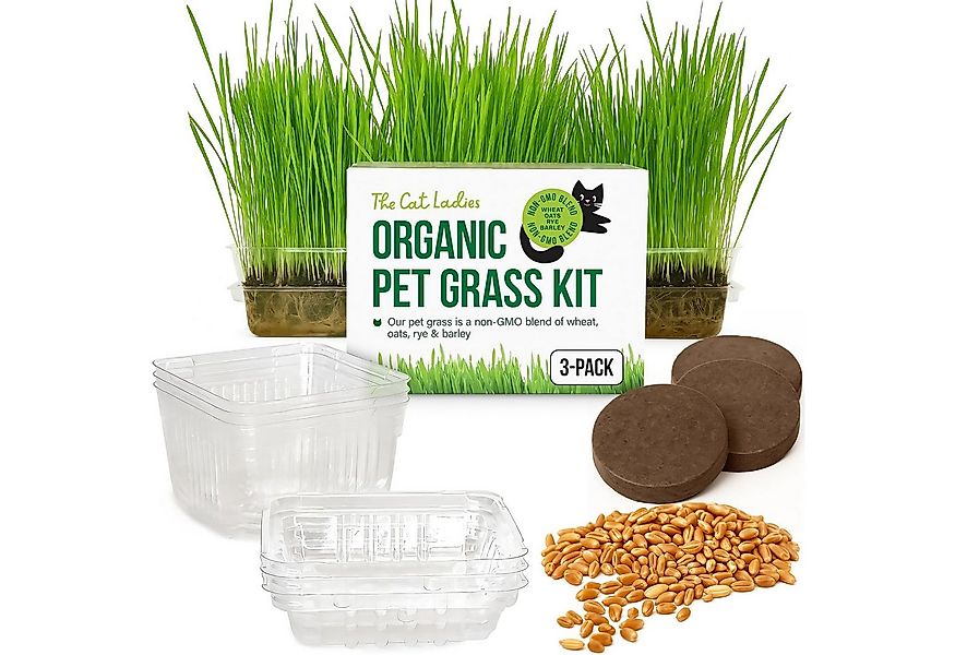 The Cat Ladies Rasensamen 3er Set Katzengras Samen Gras Anzuchtset für Katz günstig online kaufen