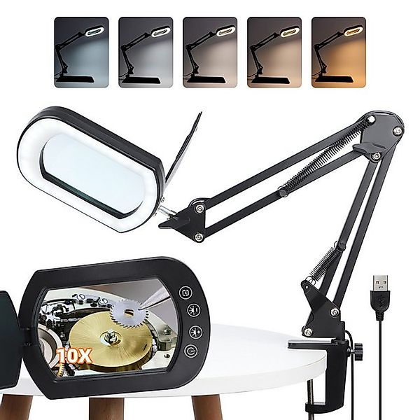 JOYOLEDER Lupenbrille 10X Lupe mit Licht, 5 Farbmodi Stufenlos Dimmbar 2-in günstig online kaufen