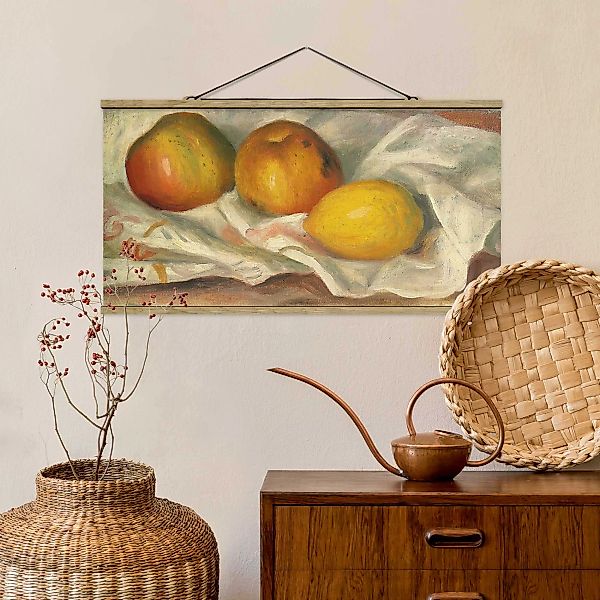 Stoffbild Kunstdruck mit Posterleisten - Querformat Auguste Renoir - Äpfel günstig online kaufen