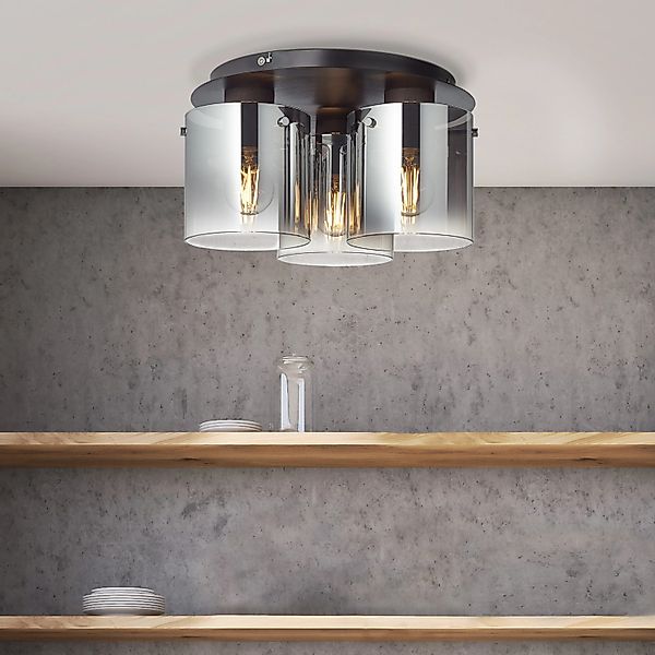 Brilliant Deckenleuchte Beth, ohne Leuchtmittel, Deckenlampe 35cm schwarz/r günstig online kaufen