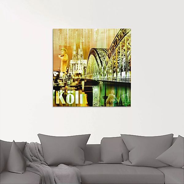Artland Glasbild »Köln Skyline Abstrakte Collage II«, Gebäude, (1 St.) günstig online kaufen