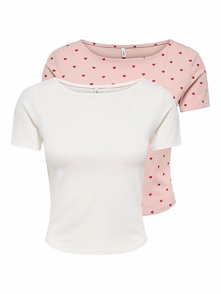 ONLY Kurzarmshirt "ONLSUSAN SHORT S/S 2 PACK TOP CS JRS" Packung, 2er-Pack, günstig online kaufen