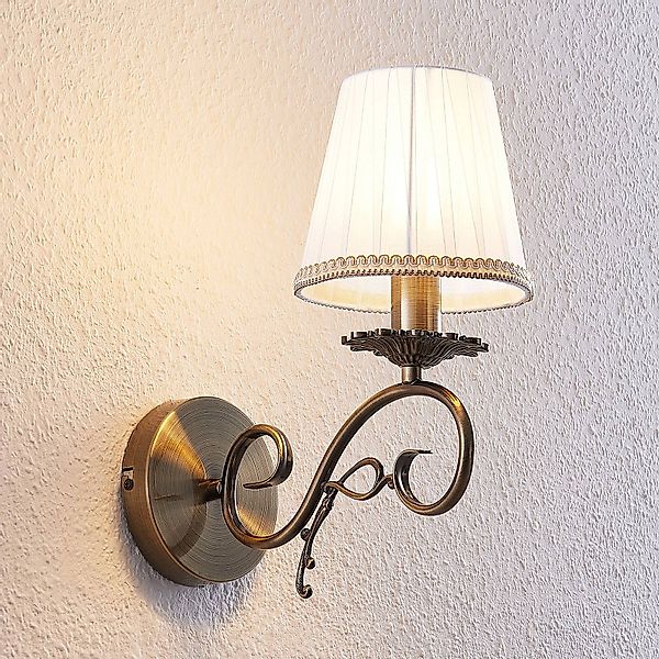Lindby Wandleuchte Wandlampe Innen Finnick 9624886 in Bronze aus Textil 1-f günstig online kaufen
