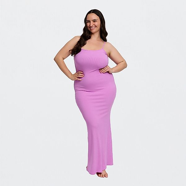 Creamy Fabrics Jerseykleid Ribbed Cami Maxikleid-Violett-S günstig online kaufen