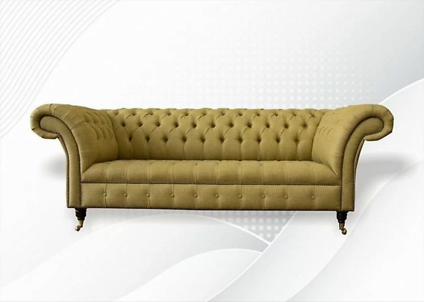 JVmoebel Chesterfield-Sofa Senf farbiger Chesterfield Dreisitzer luxus mode günstig online kaufen