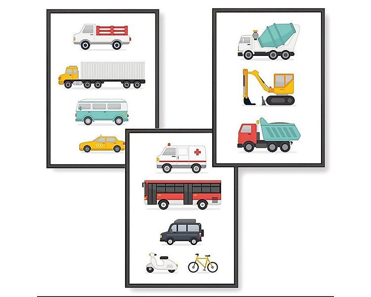 Himmelzucker Poster DIN A4 Wandbilder für Kinderzimmer Babyzimmer Bagger Fa günstig online kaufen