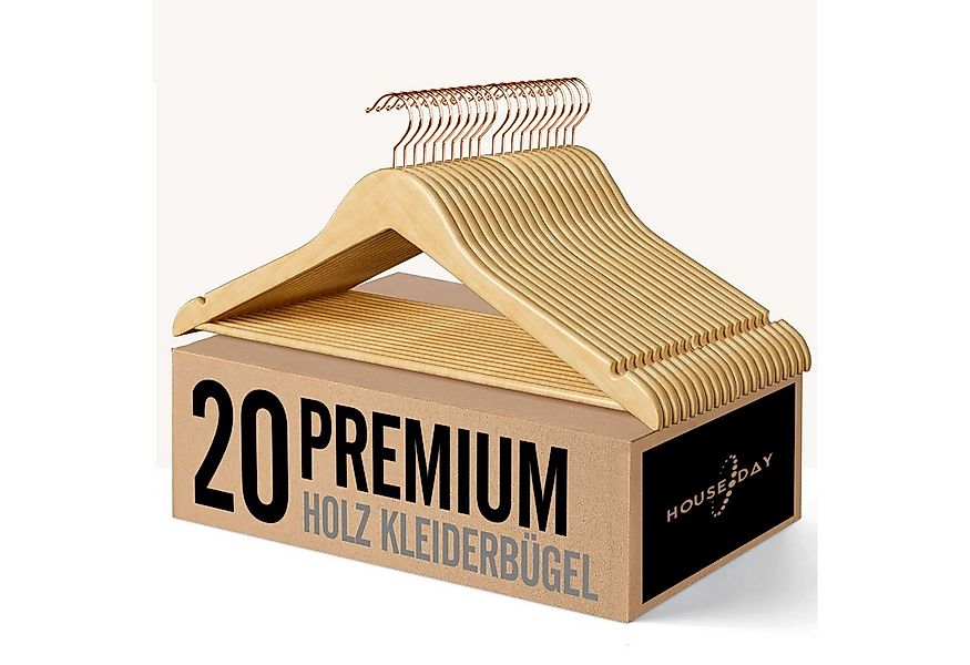House Day Kleiderbügel Holz für Anzüge, rutschfest, (20-tlg), Kleiderbügel günstig online kaufen